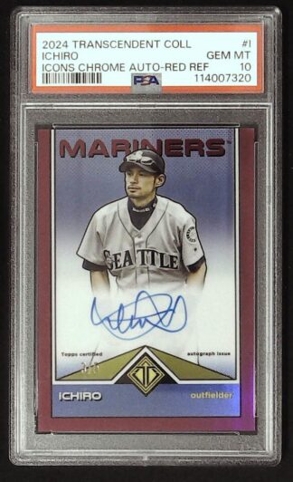 2024 transcendent ichiro red ref auto psa 10