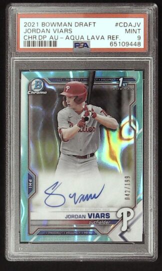 2021 bowman draft jordan viars aqua lava ref psa 9