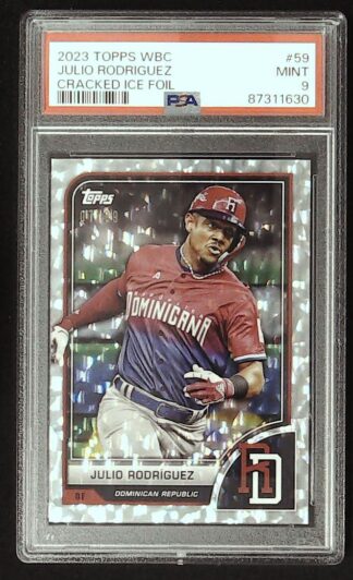 2023 topps wbc julio rodriguez cracked ice foil psa 9