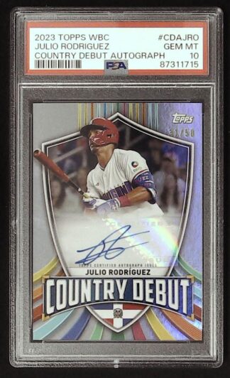 2023 topps wbc julio rodriguez auto psa 10