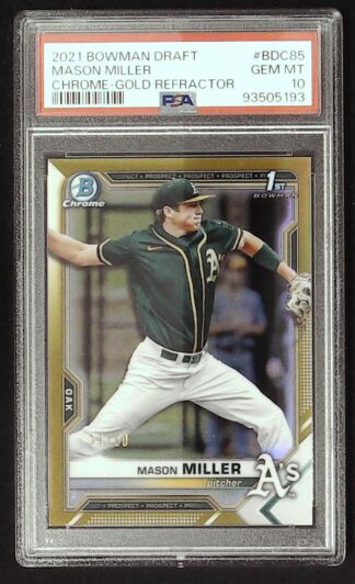2021 bowman draft mason miller gold ref psa 10